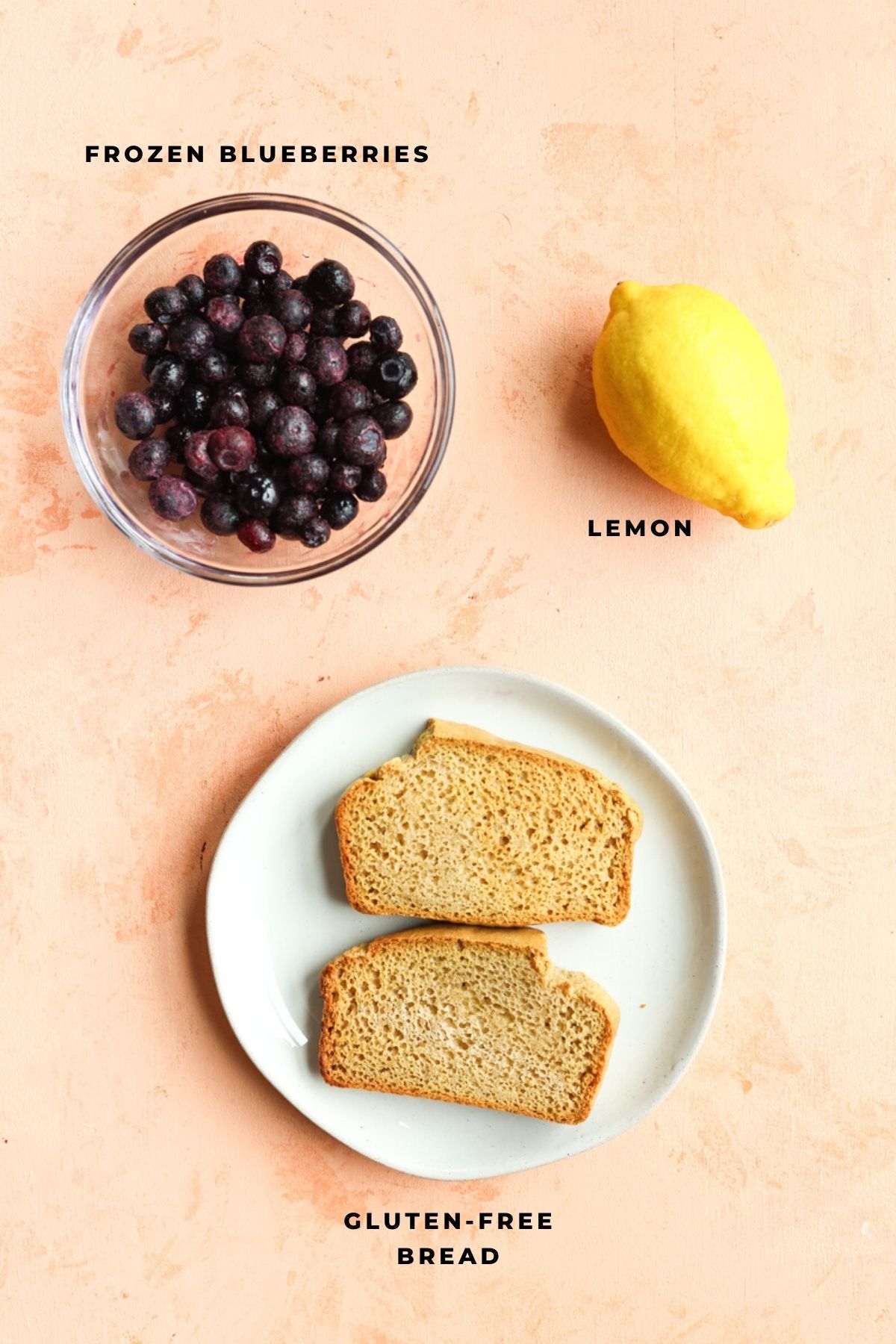 Ingredients for blueberry toast.