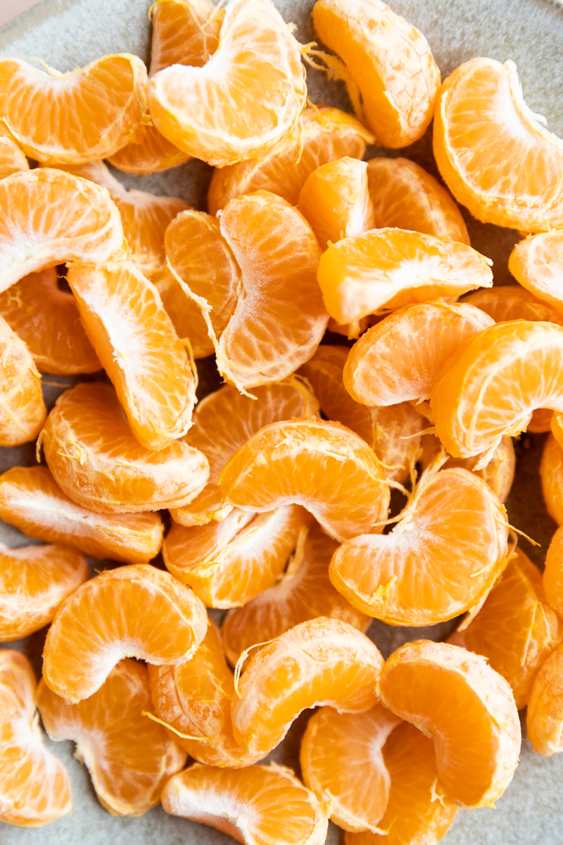Orange slices on a plate.
