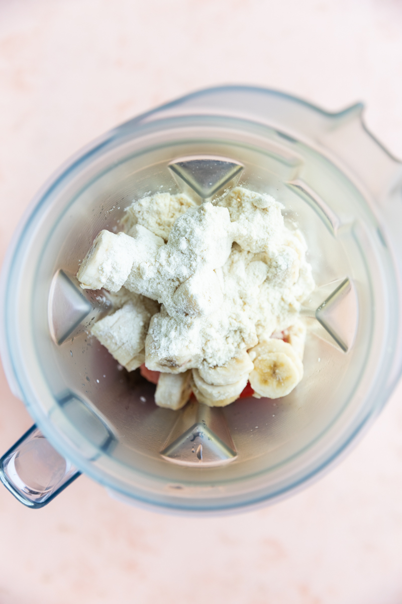 Ingredients in blender.