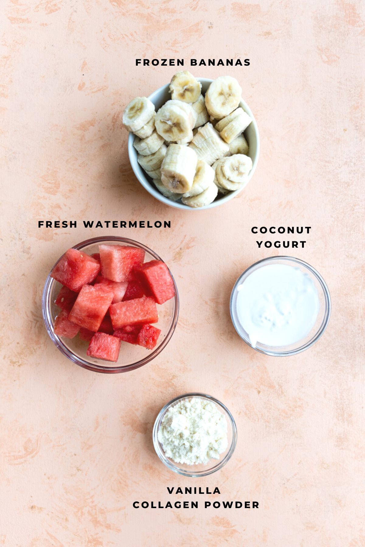 Ingredients measured out into small cups.