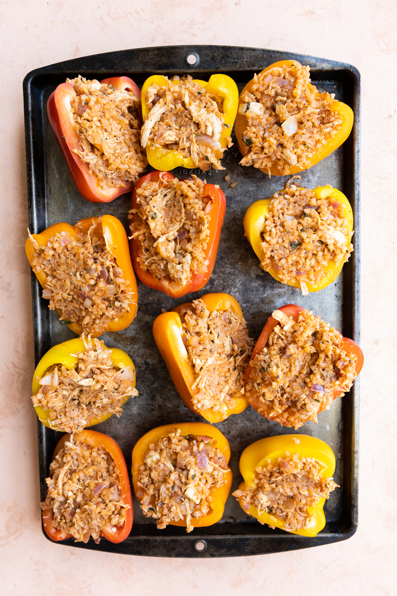 Stuffed Peppers before grilling.