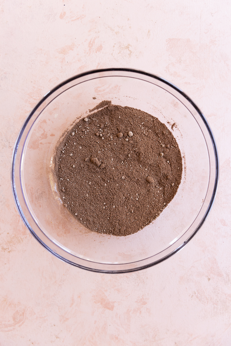 Dry ingredients in a small mixing bowl.
