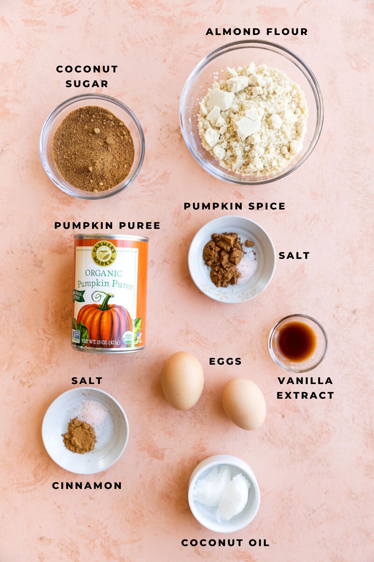 Pumpkin pie bar ingredients measured out.