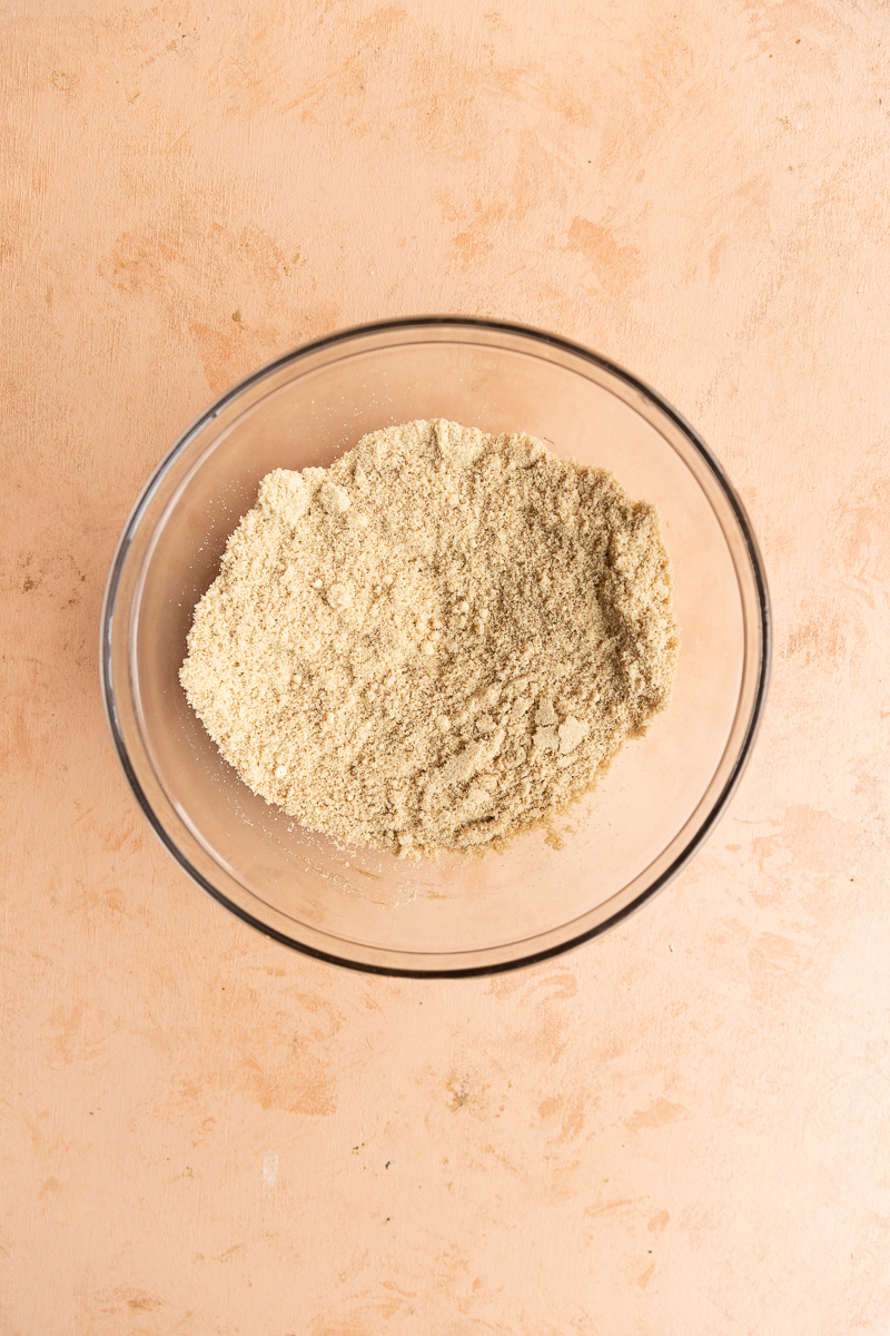 Dry ingredients in mixing bowl.