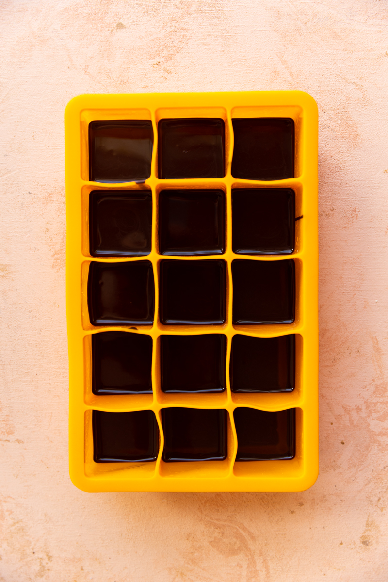 Chocolate in candy mold.