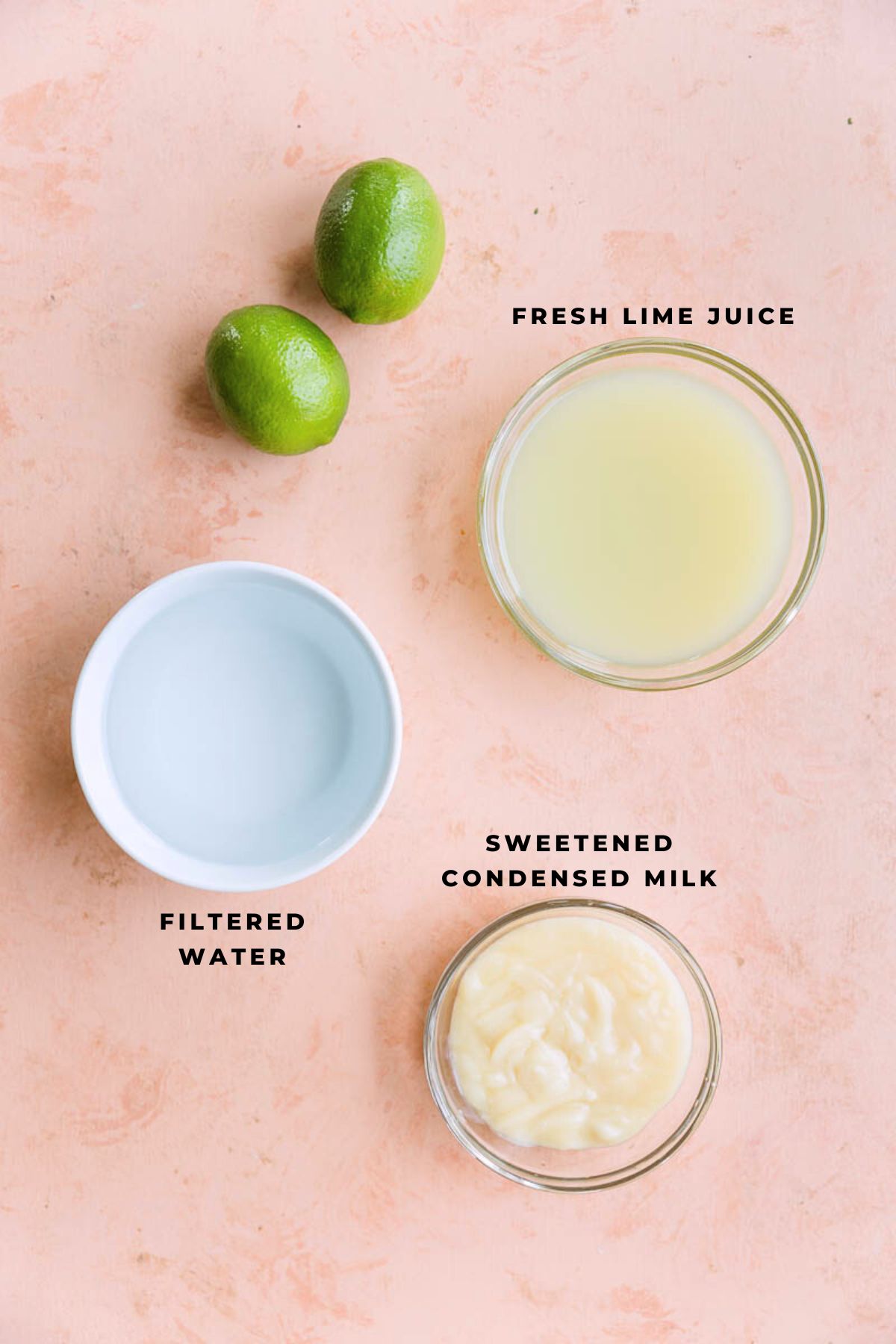 Lime sorbet ingredients measured out.