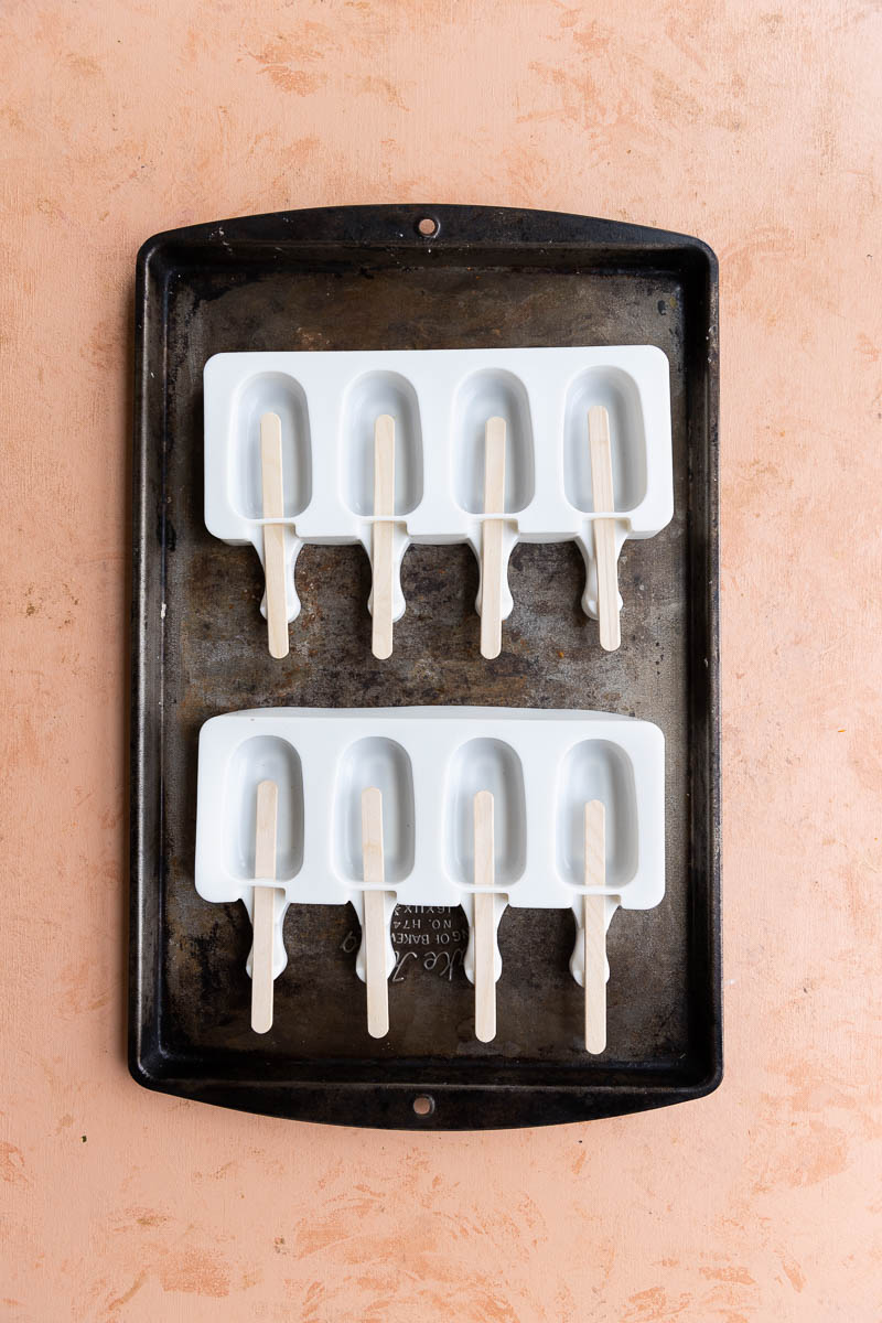 Empty silicone popsicle molds.