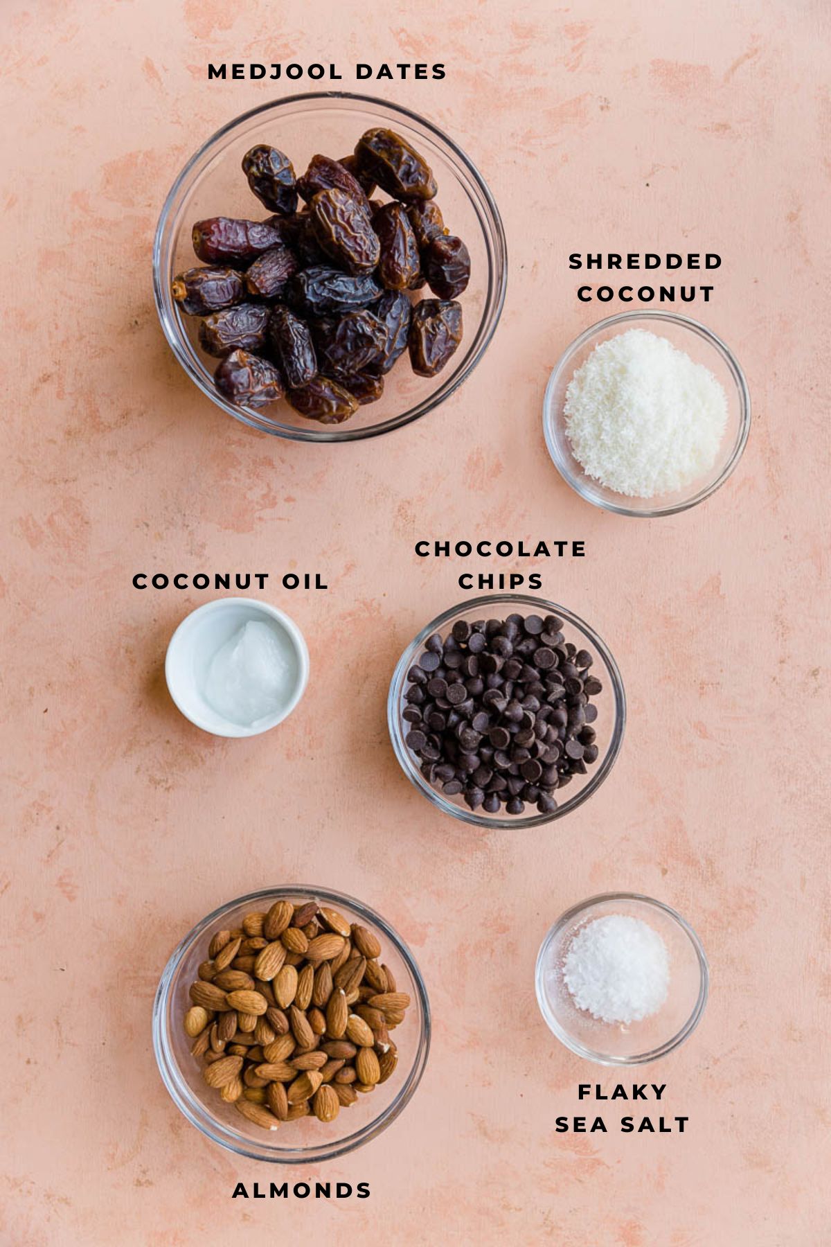 Ingredients measured out for date bark.