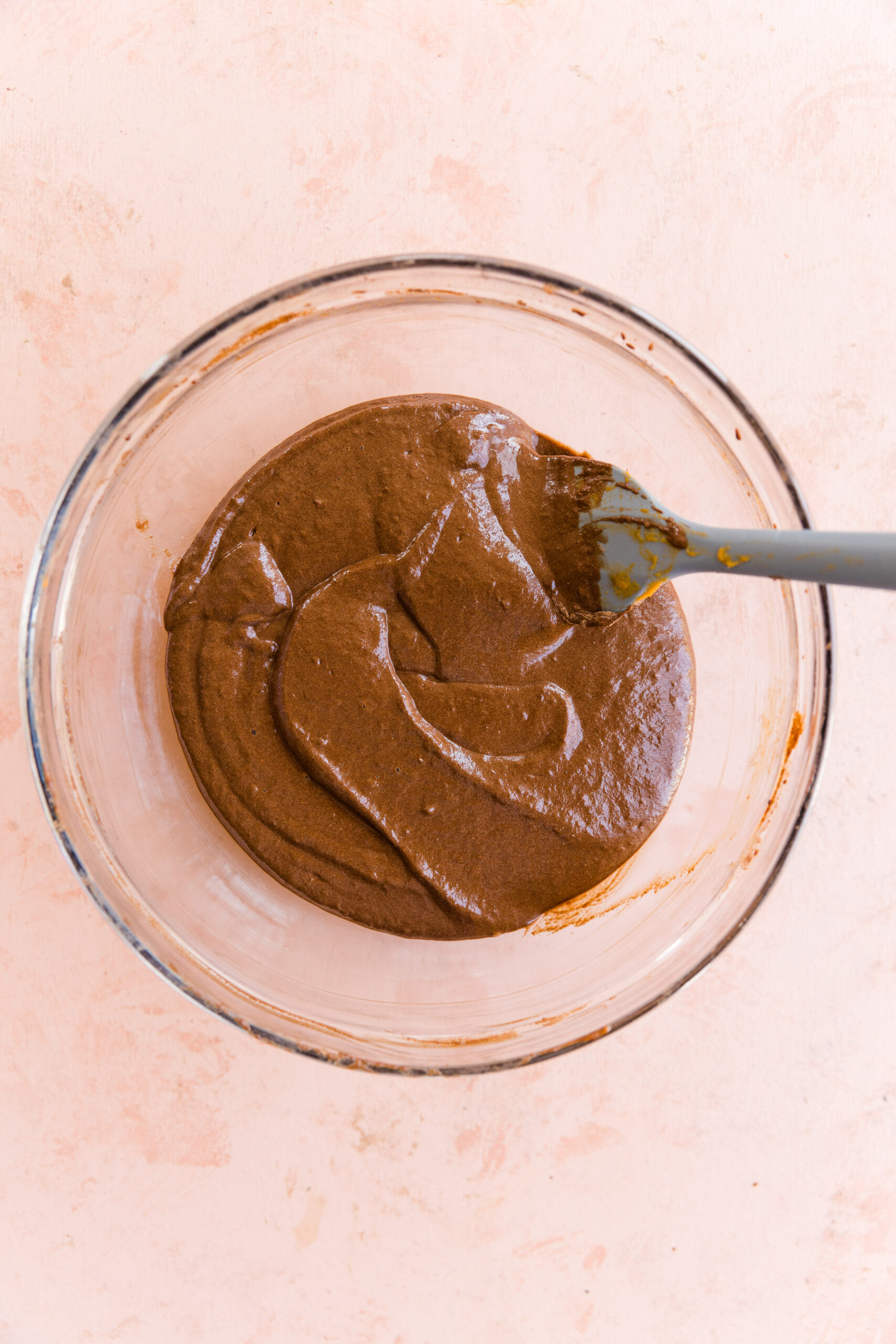 Sweet potato brownie batter in mixing bowl.