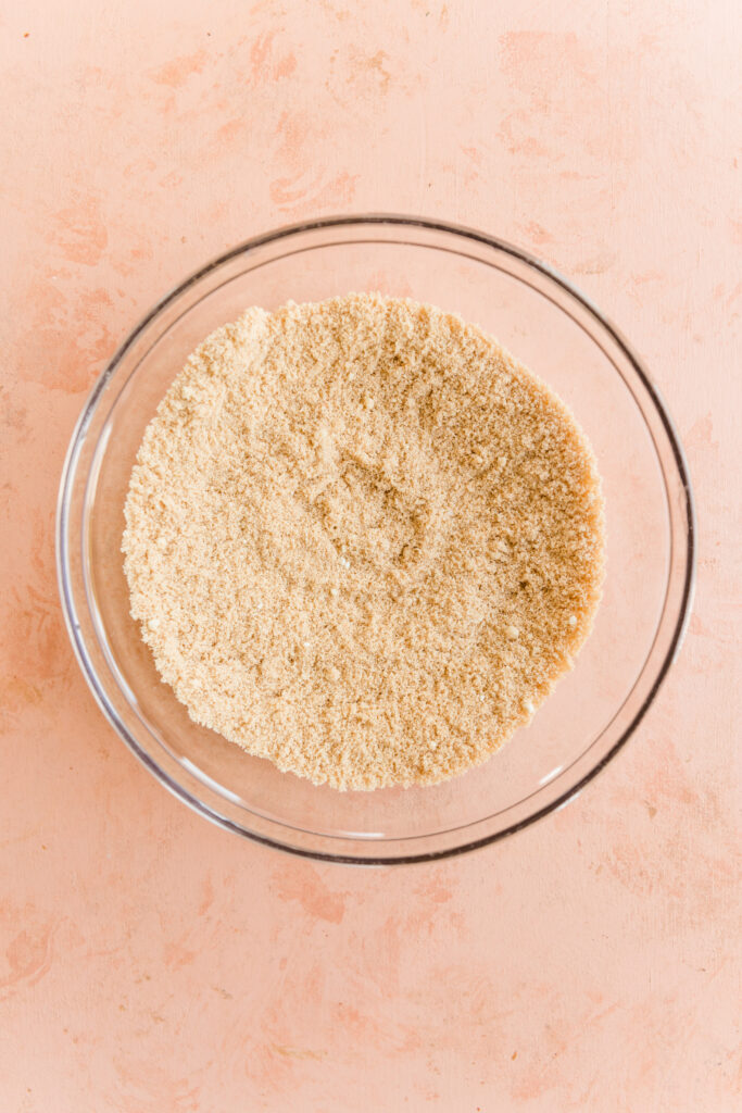 Dry ingredients in a mixing bowl.