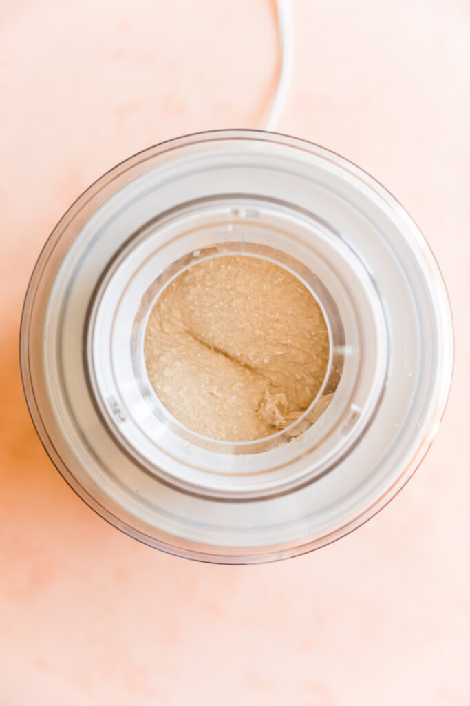 Thick and creamy coconut ice cream in cuisinart ice cream maker.