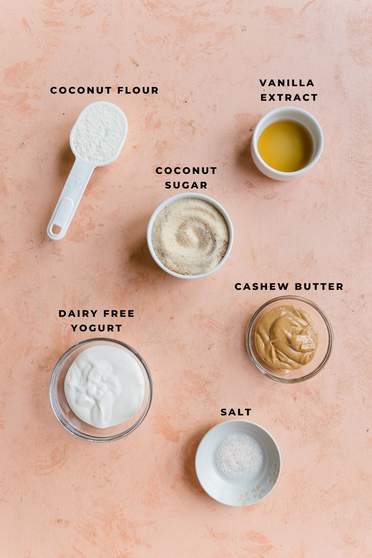 Ingredients measured out for edible sugar cookie dough.