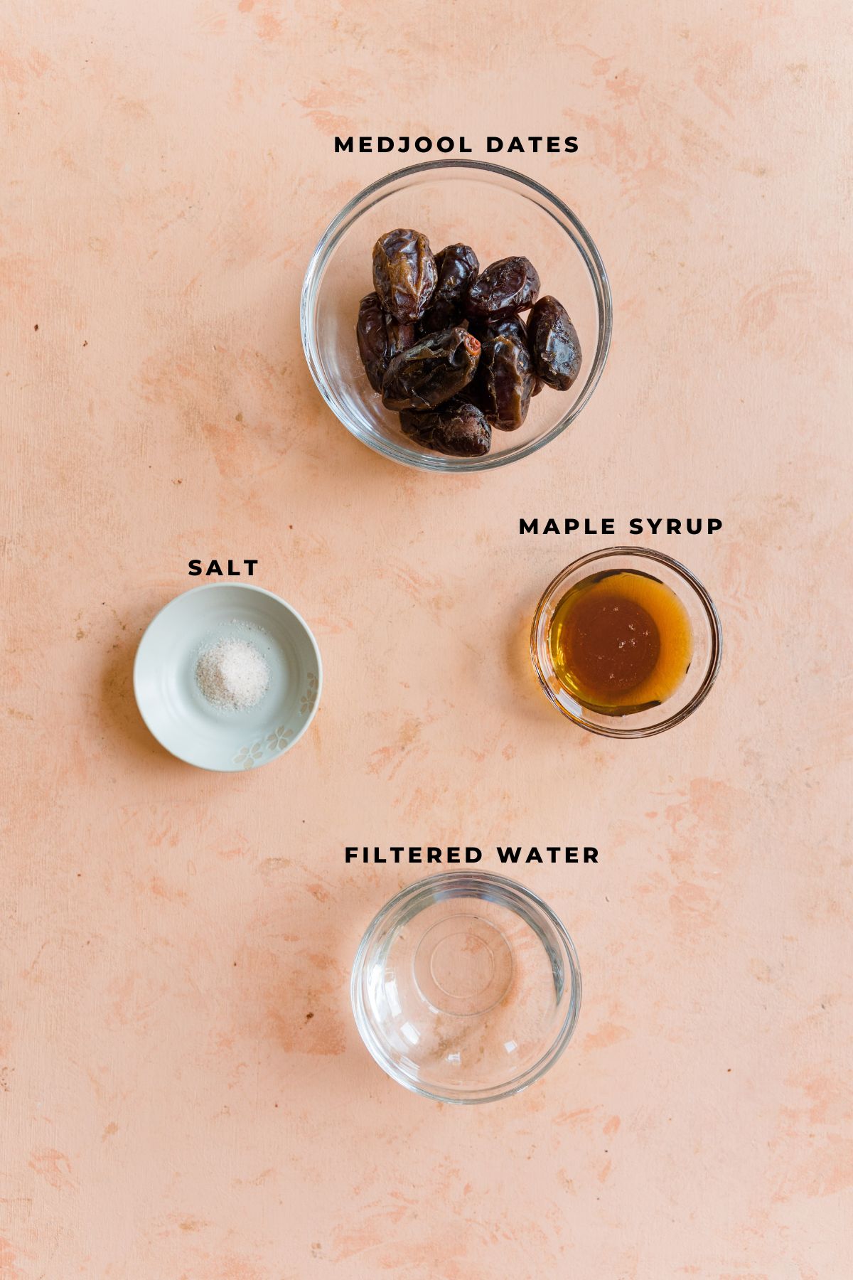 Ingredients measured out for healthy caramel apple dip recipe.
