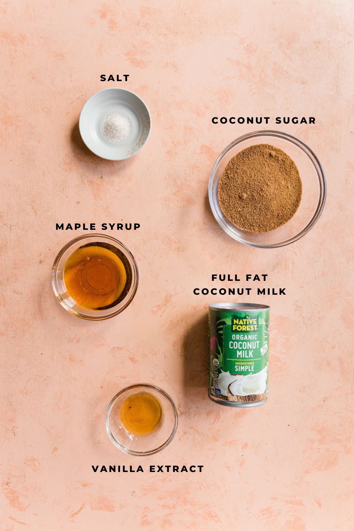 Dairy Free Caramel ingredients measured out.